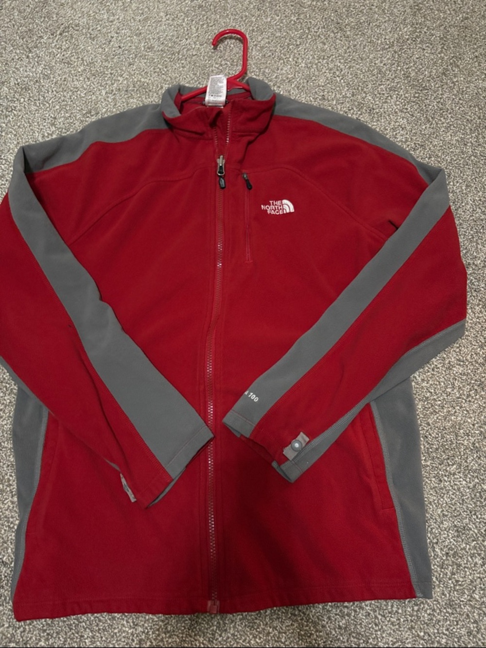The North Face Red and Gray Lightweight Fleece - excellent condition